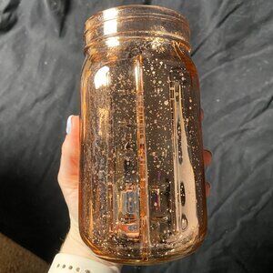 Rose Gold Mercury Quart Mason Jar Sparkle Illuminating Darice, Very Good Glitter